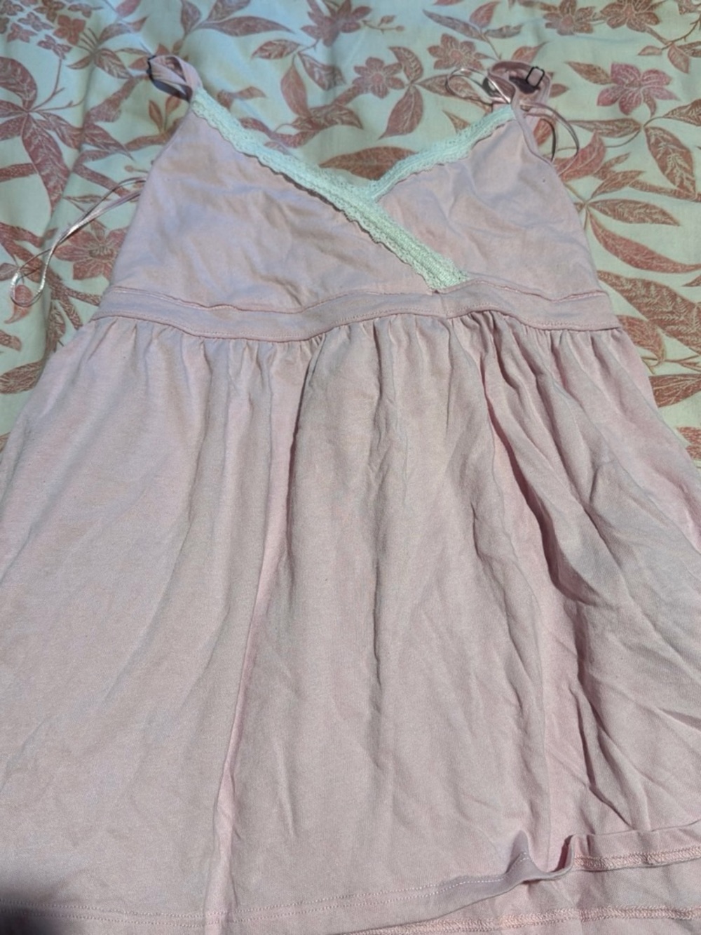 Hollister Light Pink Lace-Trim Camisole Tank